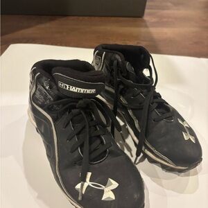 Under Armour Black and White Athletic Shoes with Cushioned Midsole